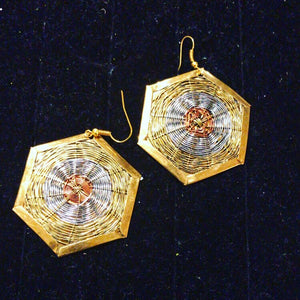 Handmade 3 Toned Basket Weave Earrings